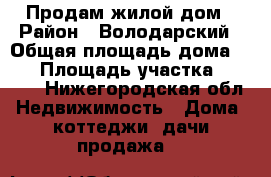 Продам жилой дом › Район ­ Володарский › Общая площадь дома ­ 70 › Площадь участка ­ 1 700 - Нижегородская обл. Недвижимость » Дома, коттеджи, дачи продажа   